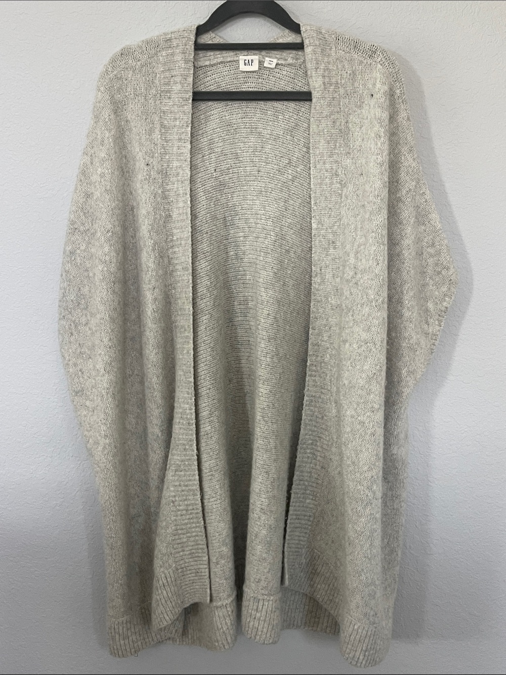 Gap Wool Alpaca Blend Oversized Open Front Cardigan Sweater XS/S Gray